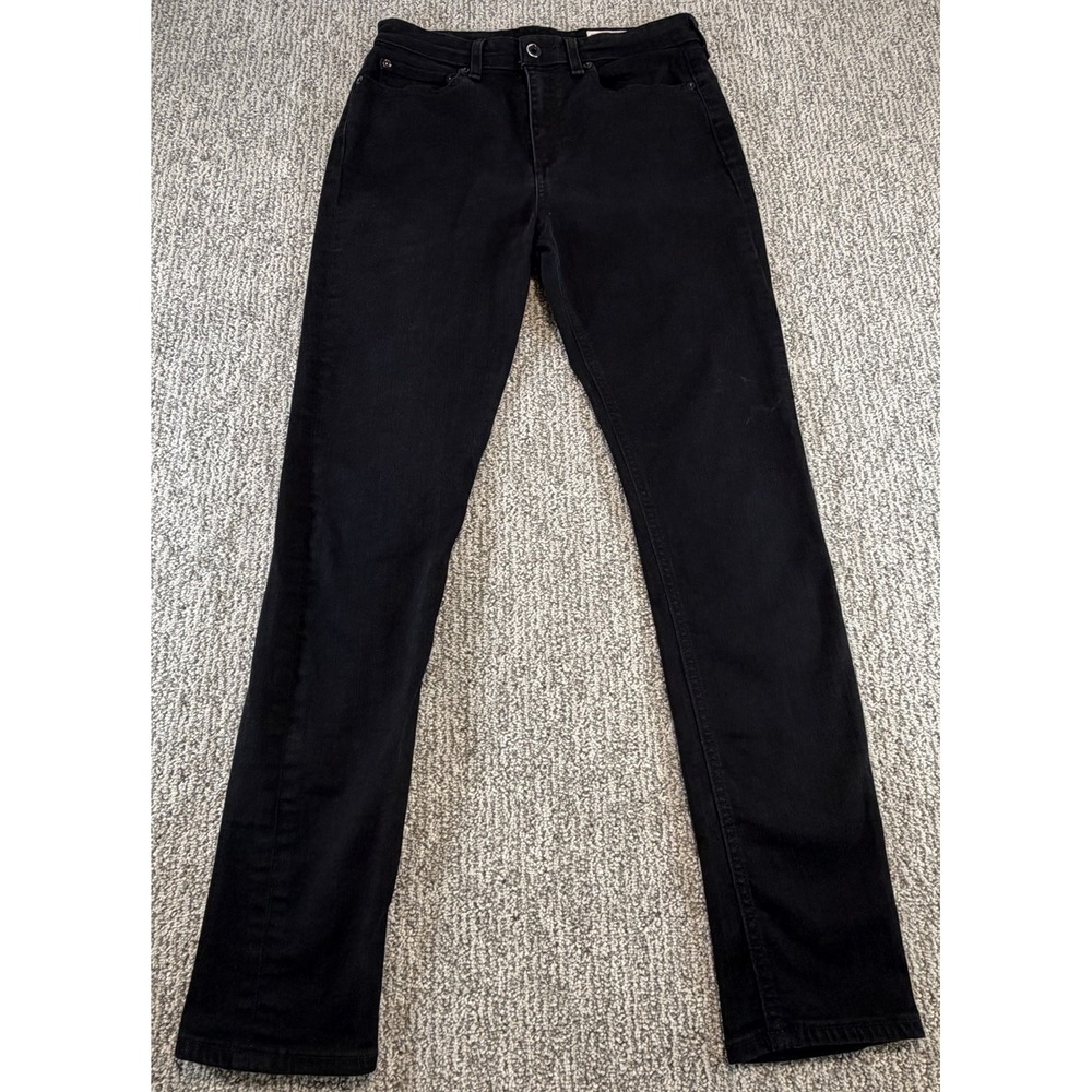Rag & Bone Jeans Womens 28 Black Denim Nina High Rise Skinny Coated Ankle ZipFly